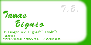 tamas bignio business card